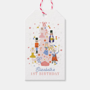 Nutcracker Pink Christmas Tree Holiday Birthday Gift Tags