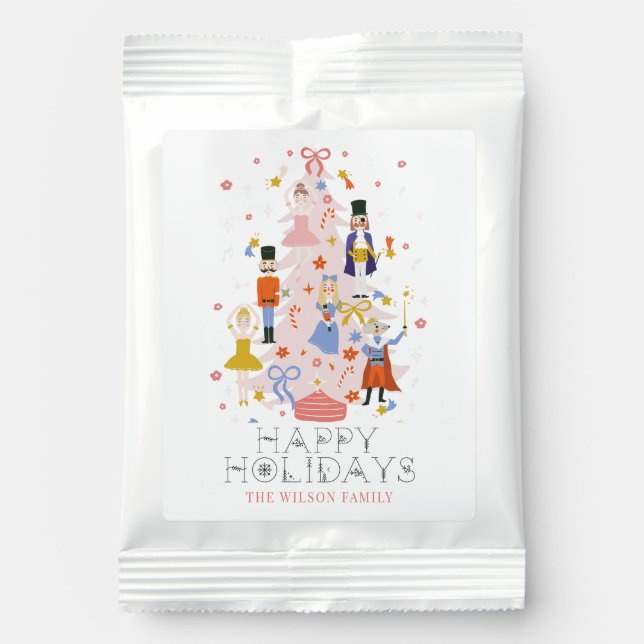 Nutcracker Pink Christmas Tree Holiday Hot Chocolate Drink Mix (Front)