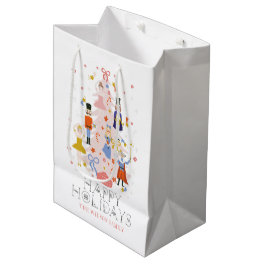 Nutcracker Pink Christmas Tree Holiday Medium Gift Bag