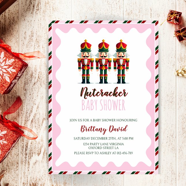 Nutcracker Pink Girl Baby Shower Invitation (Creator Uploaded)