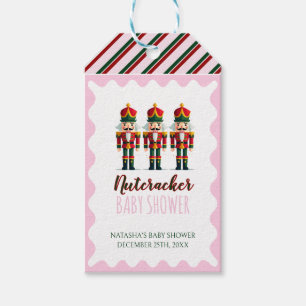 Nutcracker Pink Girl Christmas Baby Shower Gift Tags