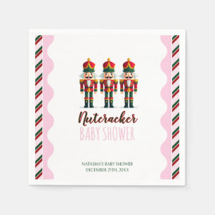 Nutcracker Pink Girl Christmas Baby Shower Napkins