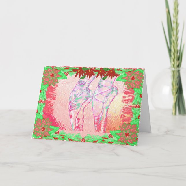 Nutcracker Pointe Shoes-327 Holiday Card (Front)