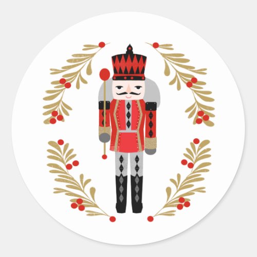 Nutcracker Prince Christmas Classic Round Sticker