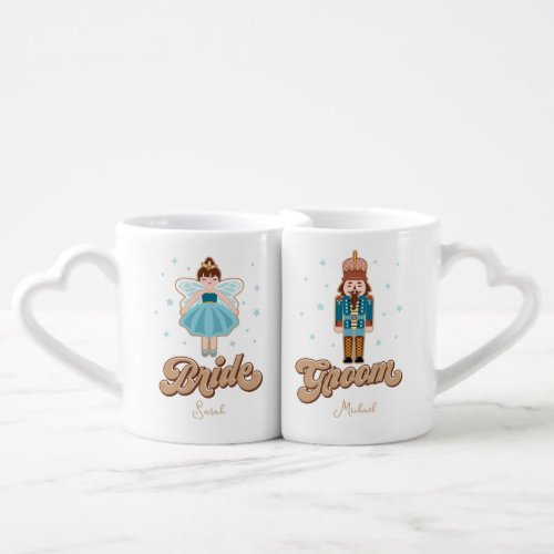 Nutcracker Princess Fairy Bride Groom Coffee Mug Set