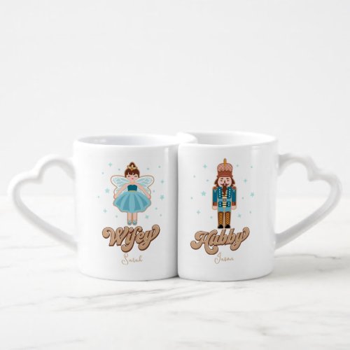 Nutcracker Princess Fairy Hubby Wifey Coffee Mug Set