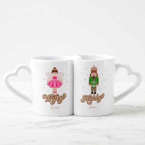 Nutcracker Princess Fairy Hubby Wifey Coffee Mug Set
