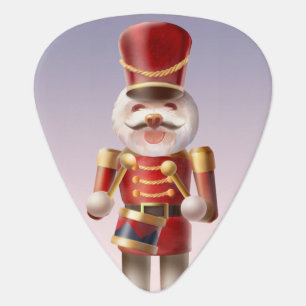 Nutcracker Puppy: Smiling Bichon Drummer Guitar Pick