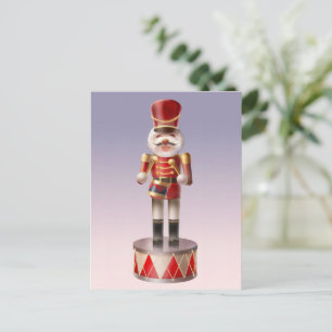 Nutcracker Puppy: Smiling Bichon Drummer Holiday Postcard