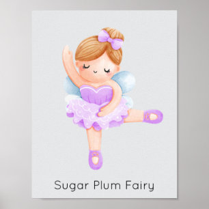 Nutcracker Purple Sugar Plum Fairy Christmas Poster