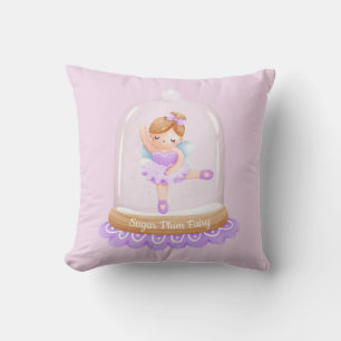 Nutcracker Purple Sugar Plum Fairy Christmas Throw Pillow
