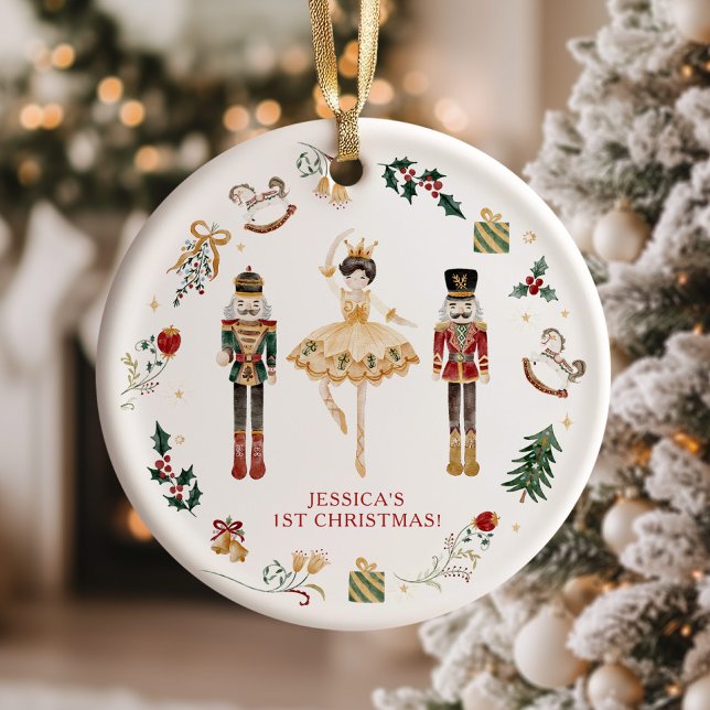 Nutcracker red and gold ballerina first Christmas Ornament (Creator Uploaded)