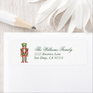 Nutcracker Red and Green Christmas Return Address Label