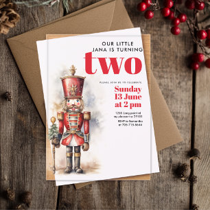 Nutcracker Red Magical Birthday Festive Acrylic Invitations