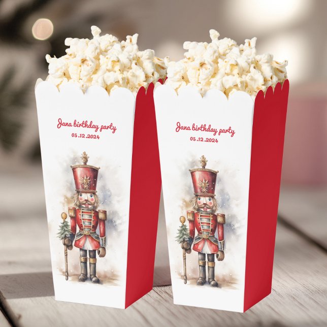 Nutcracker Red Magical Birthday Popcorn  Favor Boxes (Creator Uploaded)