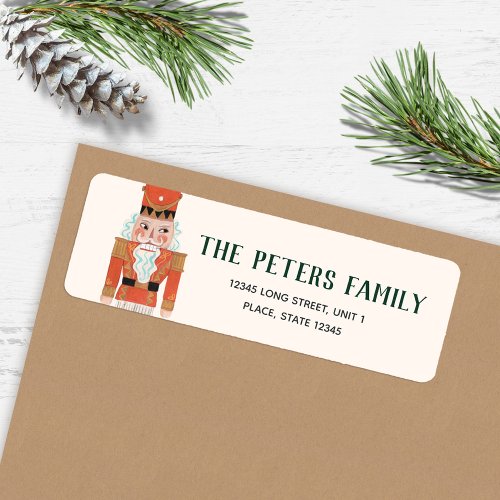 Nutcracker Red Soldier Holiday Christmas Label