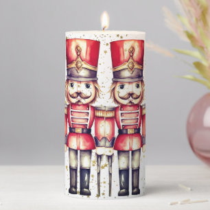 Nutcracker Red Uniform Pillar Candle