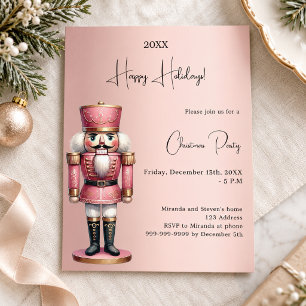 Nutcracker rose gold Christmas Party invitation