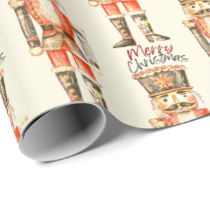 Nutcracker Script Merry Christmas Wrapping Paper