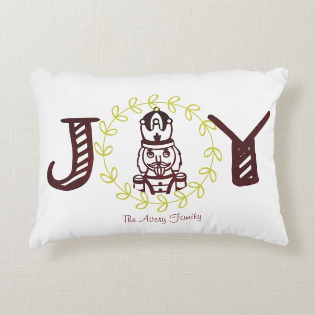 Nutcracker Simple Modern Personalized Accent Pillow (Front)