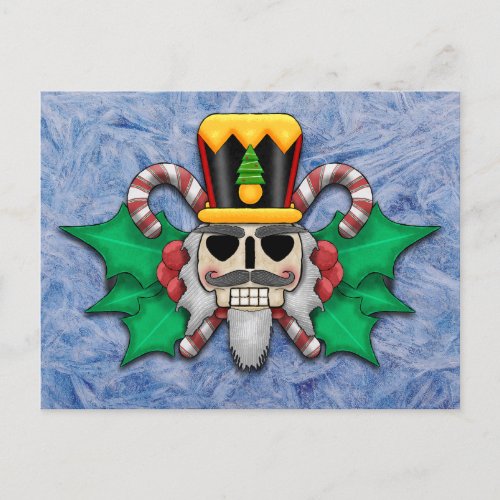 Nutcracker Skull Holiday Postcard