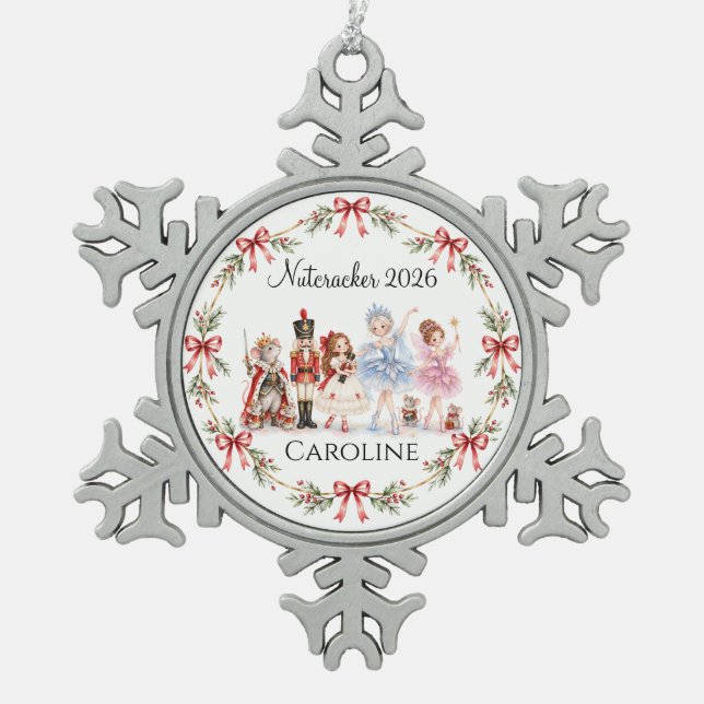 Nutcracker Snowflake Framed Ornament (Front)
