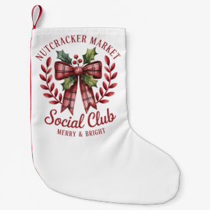 Nutcracker Social Club Shopping Market Group Small Christmas Stocking