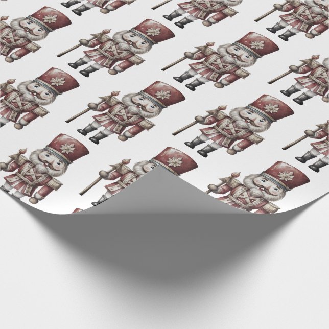 Nutcracker Soldier Captain White Beard Wrapping Paper (Corner)