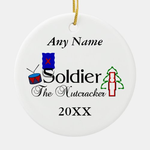 Nutcracker Soldier Ceramic Ornament