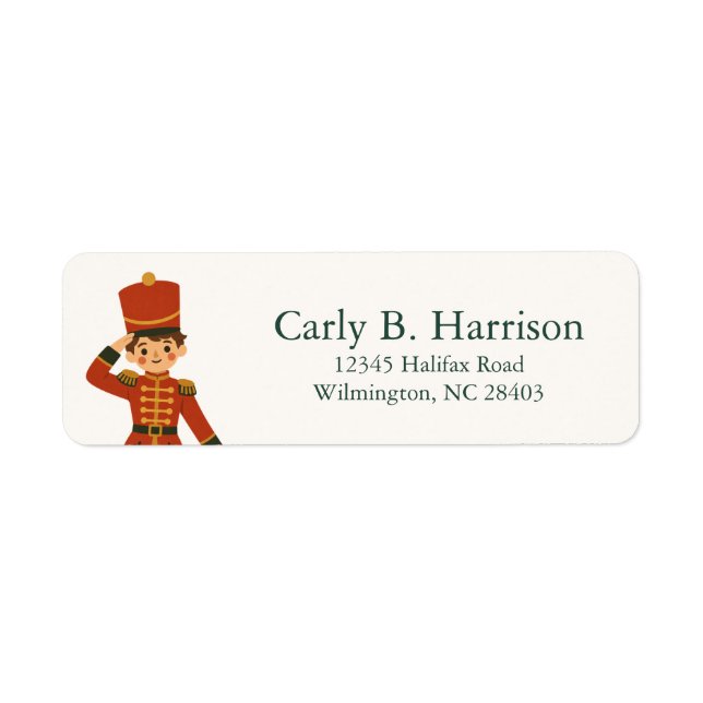 Nutcracker Soldier Christmas Return Address Label (Front)