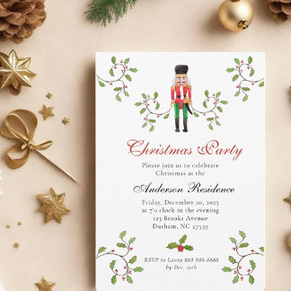 Nutcracker soldier & Holly Christmas party Announcement
