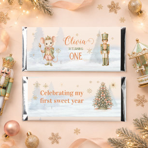 Nutcracker Soldier Mouse King 1st Birthday Girl Hershey Bar Favors