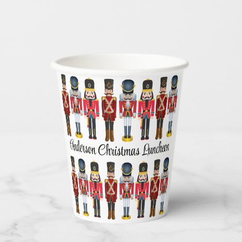 Nutcracker Soldier Personalize Text Christmas Paper Cups