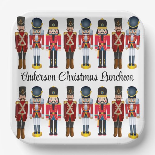 Nutcracker Soldier Personalize Text Cute Christmas Paper Plates