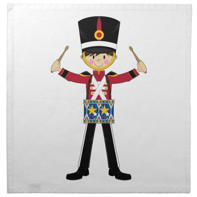 Nutcracker Soldier Playing Drums Napkin (Front)