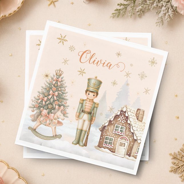  Nutcracker Soldier Sugar Plum Christmas Birthday Napkins (Nutcracker Soldier Sugar Plum Christmas Birthday Paper Napkins)