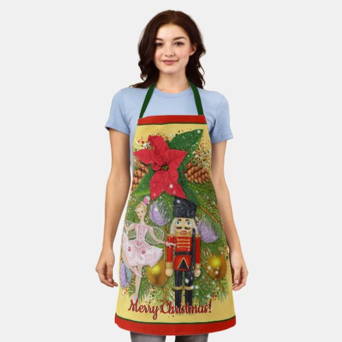 Nutcracker Soldier Sugar Plum Fairy Christmas Xmas Apron