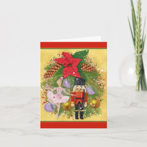 Nutcracker Soldier Sugar Plum Fairy Christmas Xmas Note Card