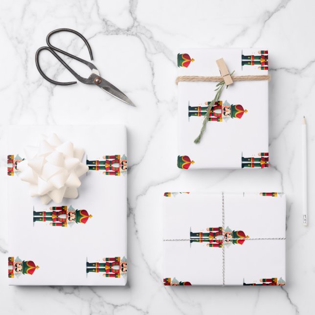 Nutcracker Soldier Wrapping Paper Sheets (Front)