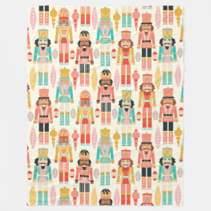 Nutcracker Soldiers and Ornaments Fleece Blanket