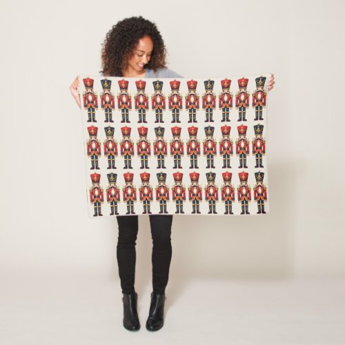 Nutcracker Soldiers Christmas  Fleece Blanket