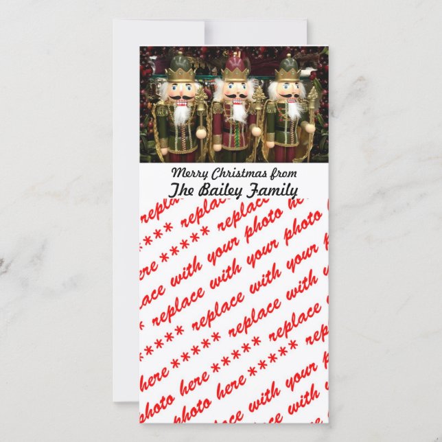 Nutcracker Soldiers Christmas Photo Holiday Card (Front)