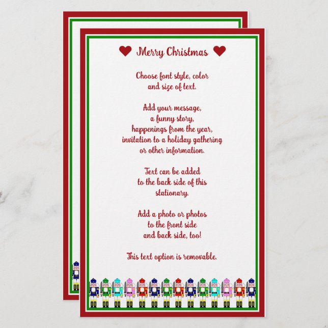 Nutcracker Soldiers Christmas Stationery (Front/Back)