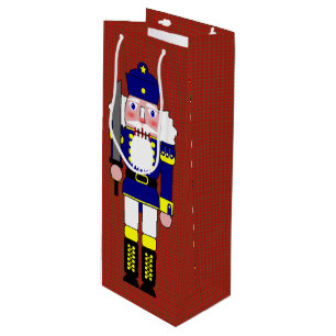 Nutcracker Soldiers Christmas Wine Gift Bag