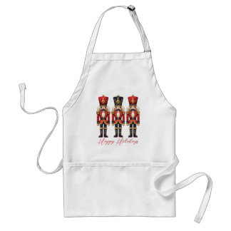 Nutcracker Soldiers Happy Holiday Adult Apron