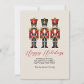 Nutcracker Soldiers Happy Holiday Cards (Front)
