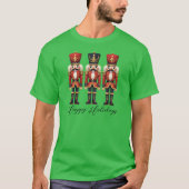 Nutcracker Soldiers Happy Holiday Dark T-Shirt (Front)