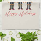 Nutcracker Soldiers Happy Holiday Kitchen Towel (Folded)