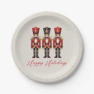 Nutcracker Soldiers Happy Holiday Paper Plates