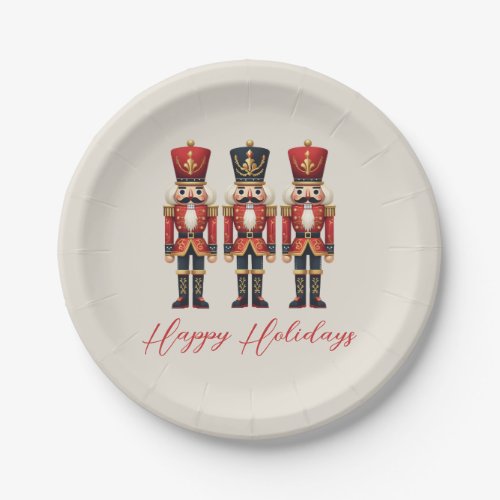 Nutcracker Soldiers Happy Holiday Paper Plates